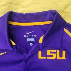 LSU Nike Dri-Fit Polo shirt Purple and Gold in Color Size Small